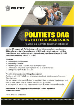 Program - Politiets dag og hittegodsauksjon på Fauske 2016