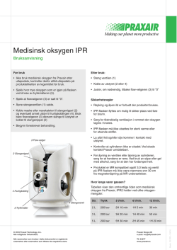 Bruksanvisning - Medisinsk Oksygen IPR
