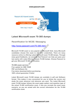 Microsoft exam 70-385 dumps