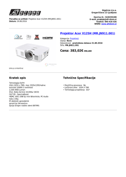 Projektor Acer X125H (MR.JN911.001) || PDF ponudba izdelka