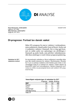 DI-prognose: Fortsat lav dansk vækst