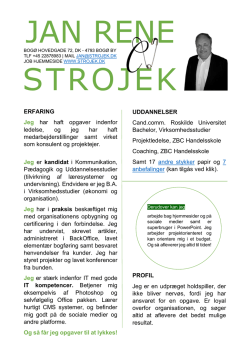 CV eksempel - Jan Rene Strojek