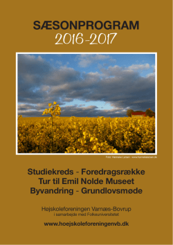 Program 2016-2017 - Højskoleforeningen Varnæs Bovrup