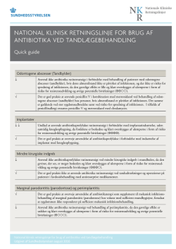 National klinisk retningslinje for brug af antiobiotika ved