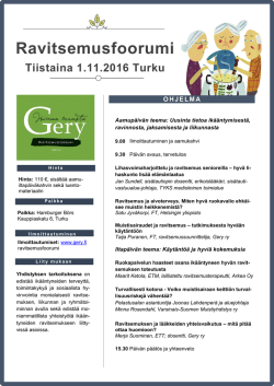 Ravitsemusfoorumi Turussa 1.11.2016
