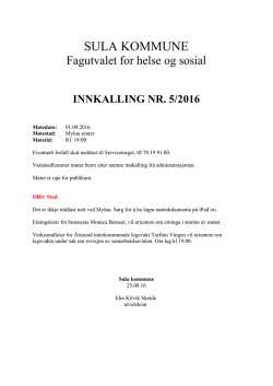 SULA KOMMUNE Internt notat