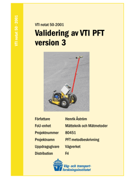 VTI - VTI, Statens väg- och transportforskningsinstitut