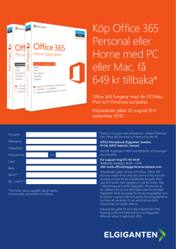 Köp Office 365 Personal eller Home med PC eller Mac, få