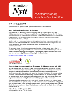 Attention-Nytt nr 7 2016 - Riksförbundet Attention